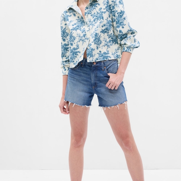 🏵️💚 Gap × LoveShackFancy Organic Cotton Cropped Shirt - Picture 5 of 10